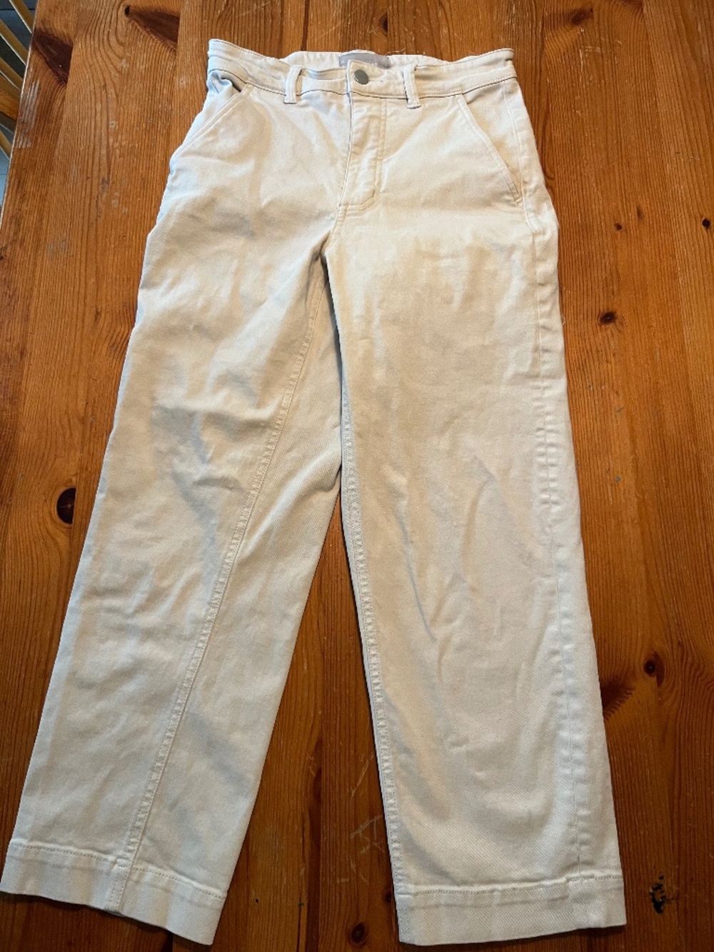 Everlane Bone Cropped Straight Leg Pants (size 2)